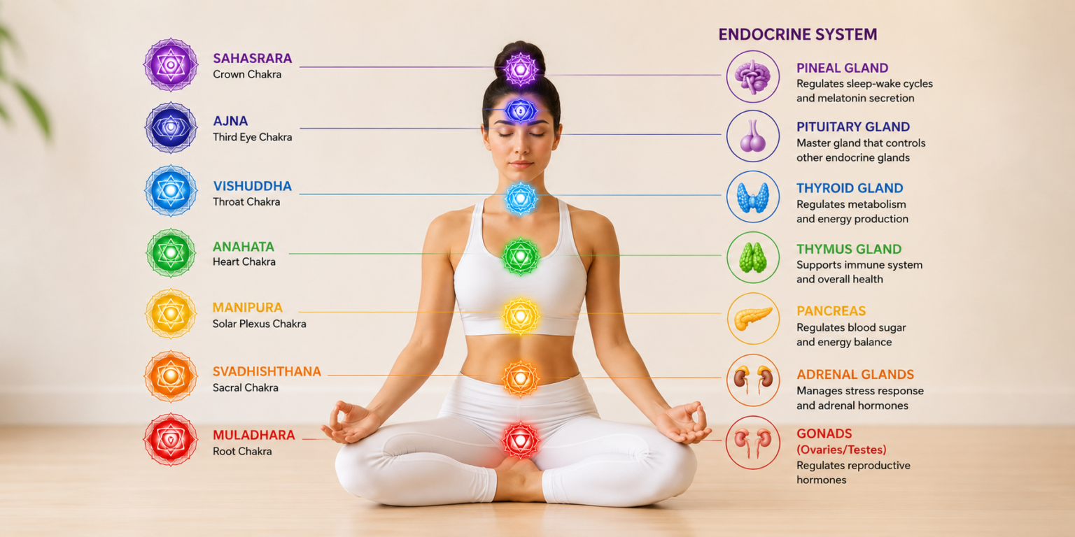 Effect of Chakras on endocrine system: