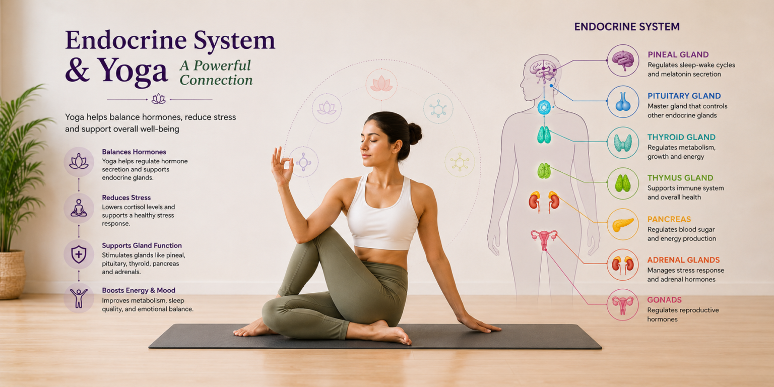 Endocrine system and yoga effect on it